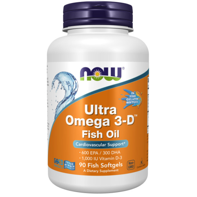Омега 3 и рыбий жир NOW FOODS ULTRA OMEGA 3-D SOFTGELS 90 софтгель-капсул NS29655